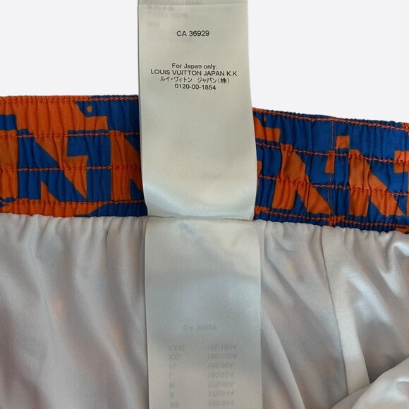 Louis Vuitton Blue & Orange Dove Print Swimshorts - Picture 6 of 7